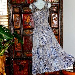LAPIS Blue/Silver Maxi Dress